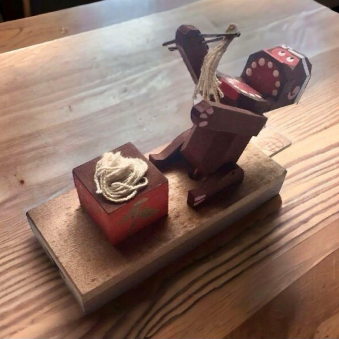 長野県 廃絶 郷土玩具 奈良井のからくり玩具 信濃猿 蕎麦猿×3 民藝 伝統工芸