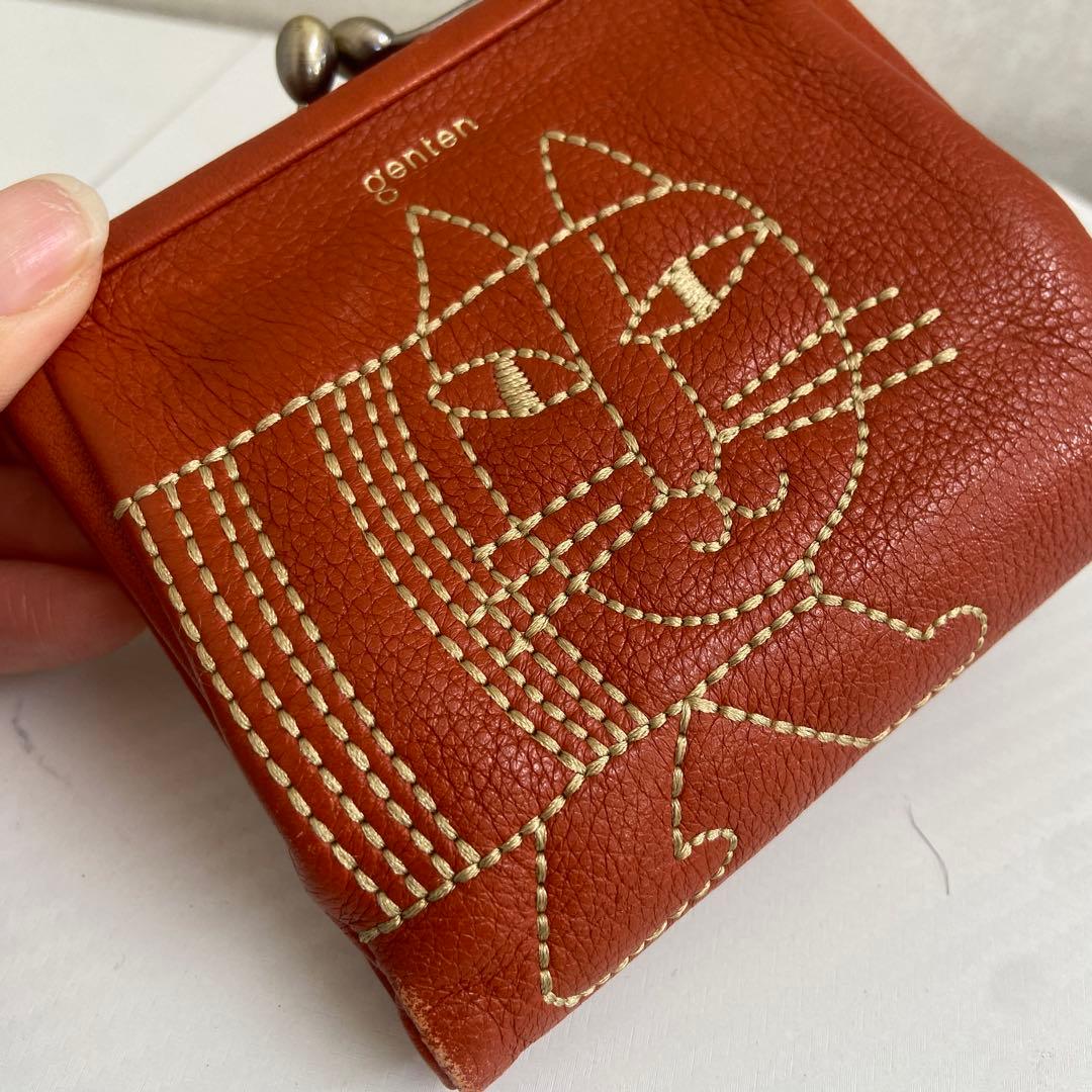 genten ゲンテン⭐️リサラーソン がま口 財布 レザー