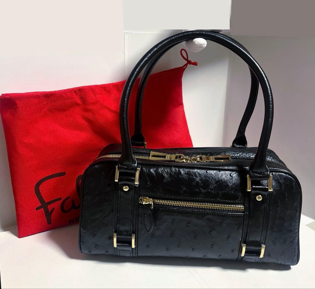 オーストリッチ　ボストンバッグ　〔ファルチニューヨーク〕ミニボストンバッグ