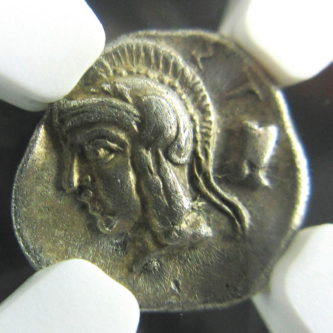紀元前４世紀 古代ギリシャ ピシディア オボル銀貨 NGC アンティーク 