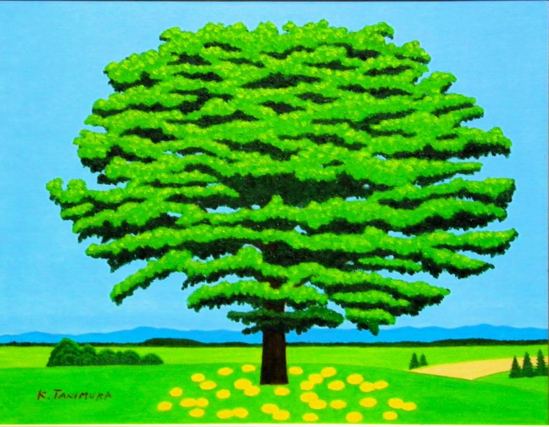 ★セブンスターの木・肉筆油彩画・F6キャンバス