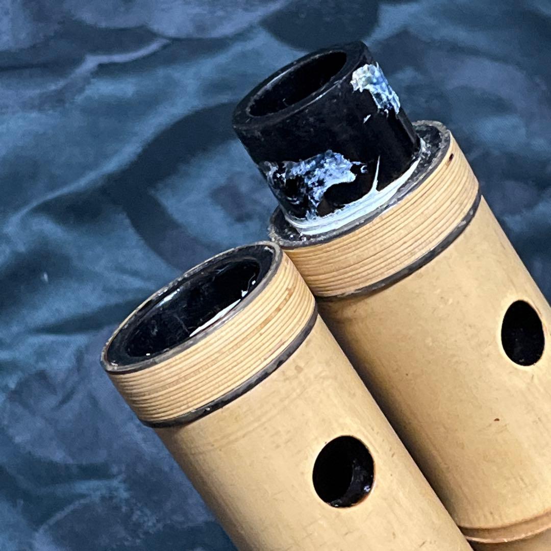 尺八 琴古流 在銘 竹治 1尺9寸管 中継ぎ籐巻き銀三線 【音出し確認済み】