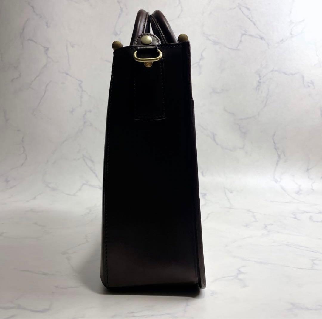 高級✨鞄いたがき ITAGAKI ビジネスショルダー 2way ダークブラウン