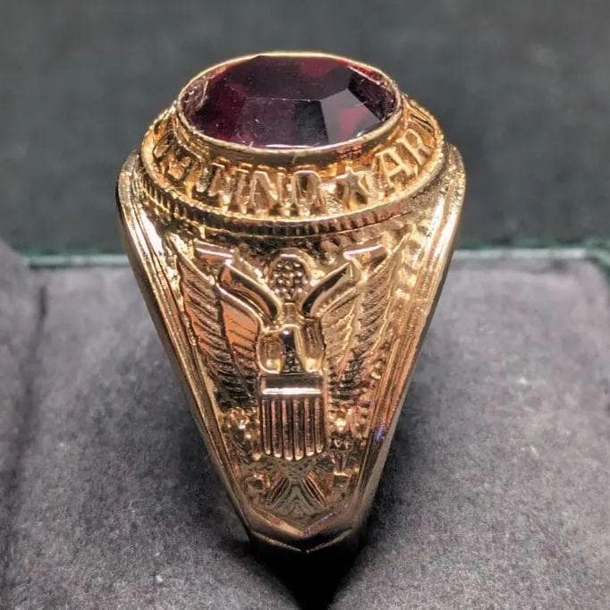 アーミーリング クラシック 米陸軍 US Army 金メッキ 米国 白頭鷲 紋章