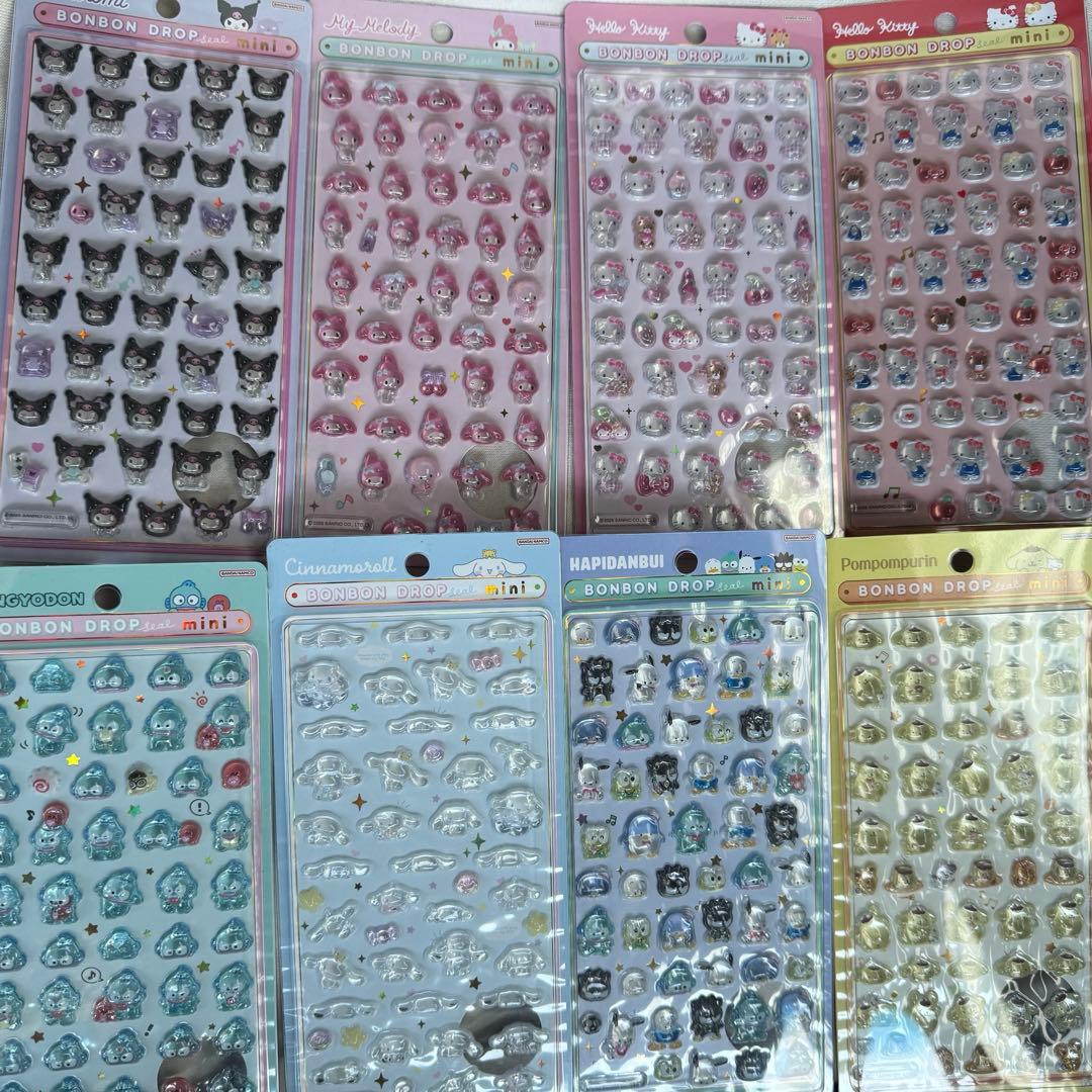 (155)サンリオ　ボンボンドロップシール　ミニ　コンプリート