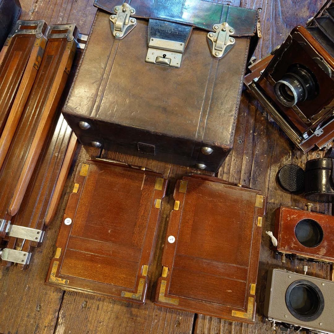 R.Konishi 木製 大判カメラ 蛇腹カメラ シャッター レンズ 三脚