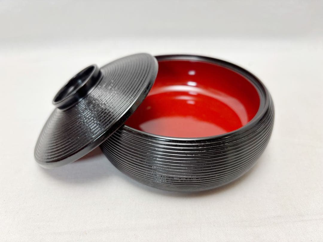 未使用 懐石道具 瓢箪形 信玄弁当 秀衡塗模様 三段弁当箱 千筋内朱五客揃 紙箱