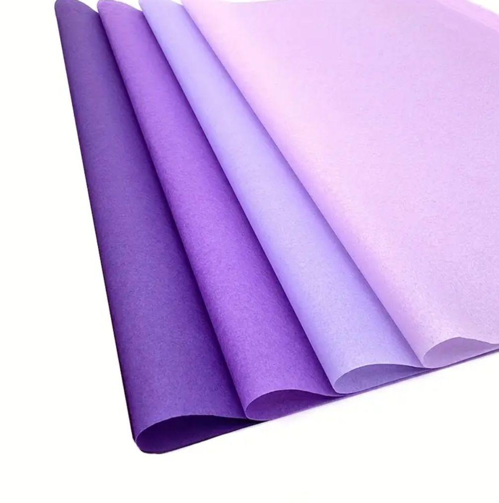 No.⑬　ラッピングペーパー　無地5色×各10枚　計50枚　むらさき系