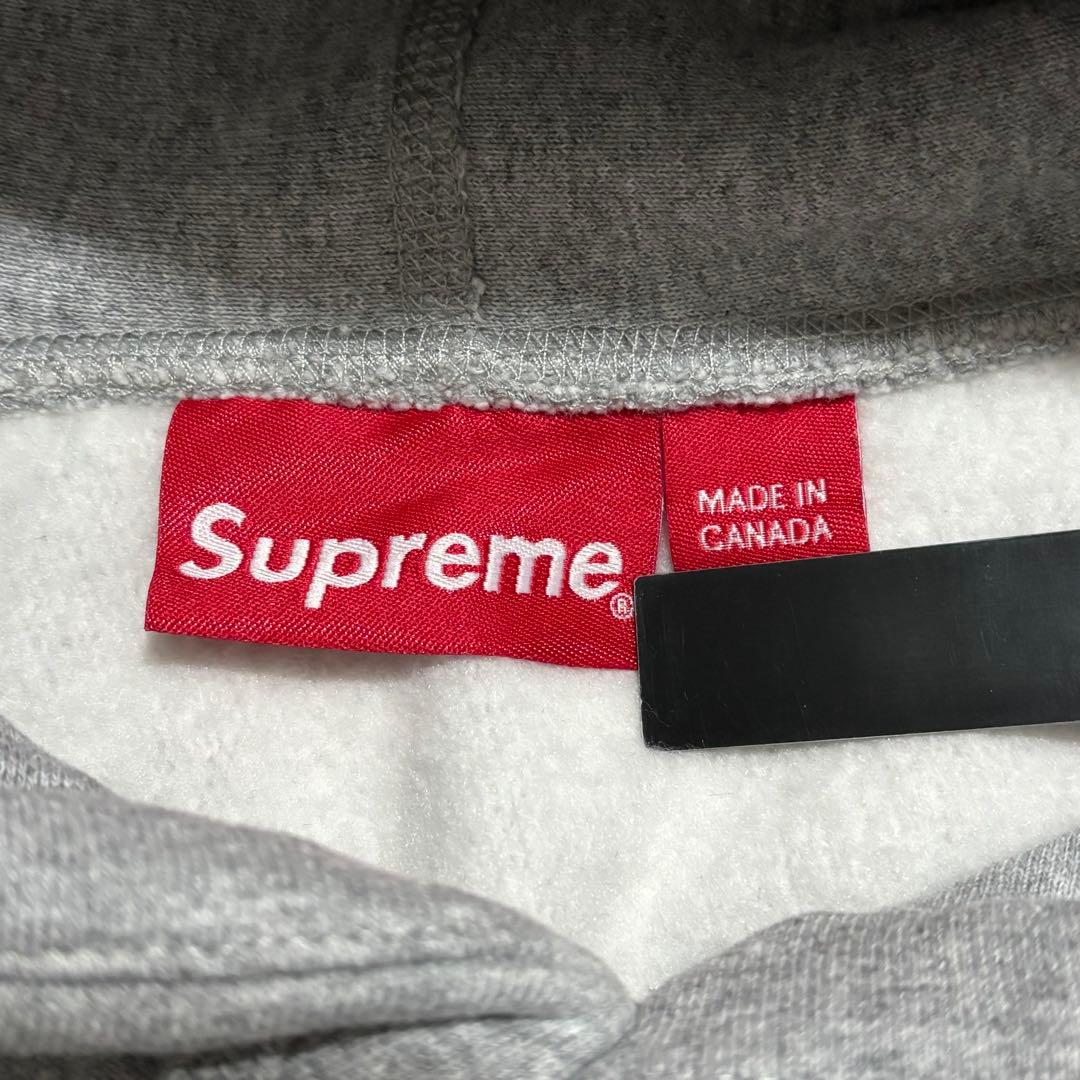 23 【極美品】 シュプリーム　パーカー　グレー　Sサイズ　モーションロゴ