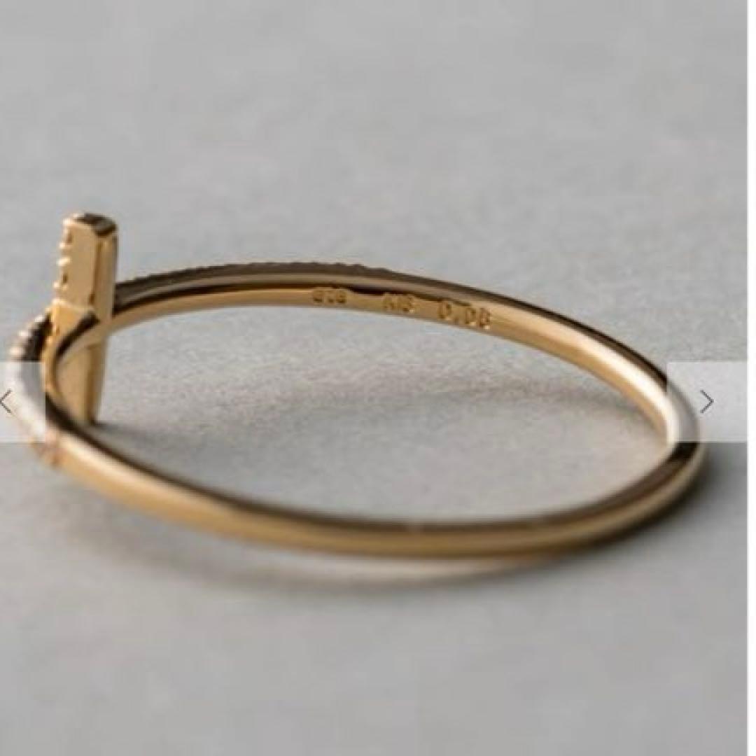 極美品　ete 現行品　K18YG クロス ダイヤモンド リング　13号