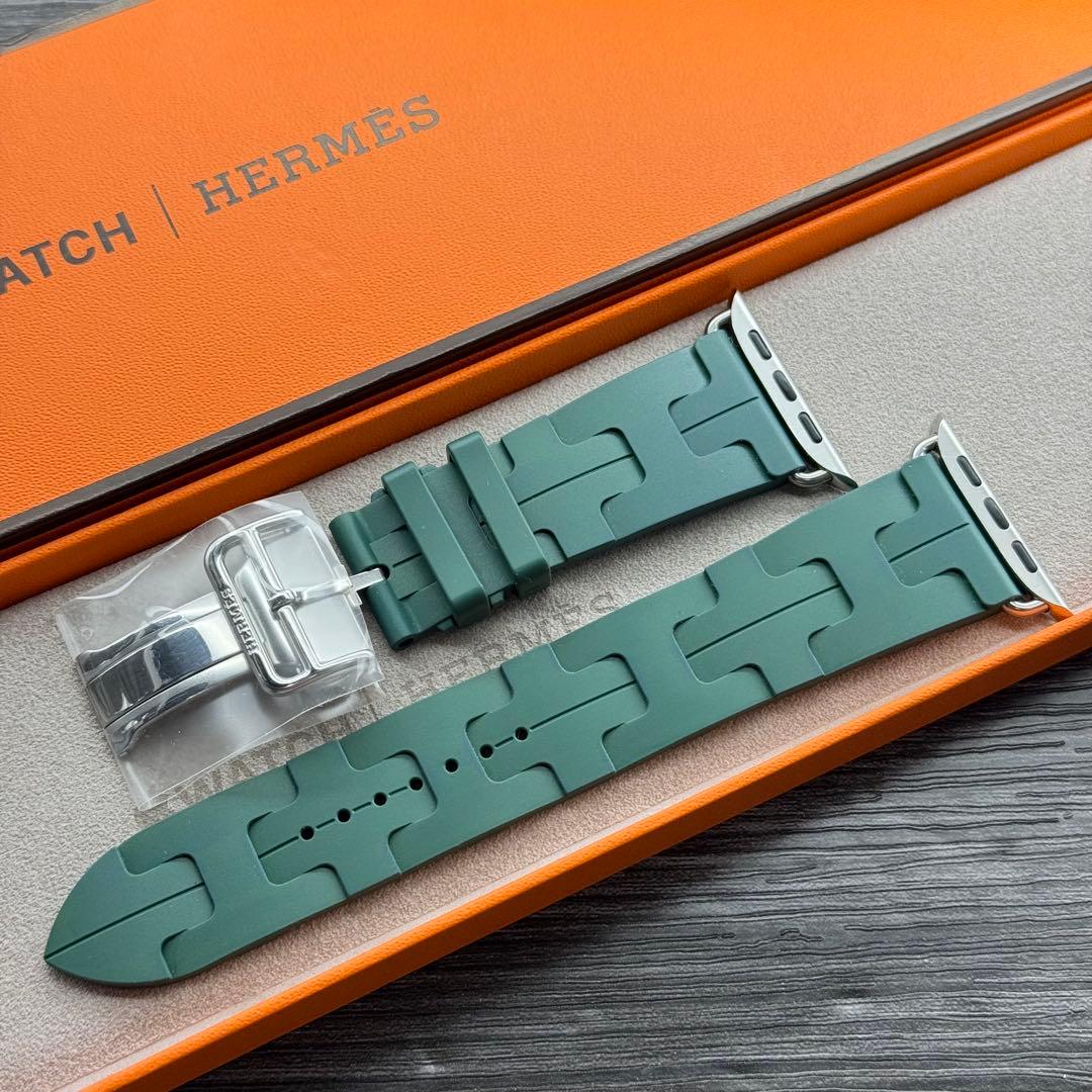 2842 Apple Watch エルメス　キリム　ヴェールモワイヤン　グリーン