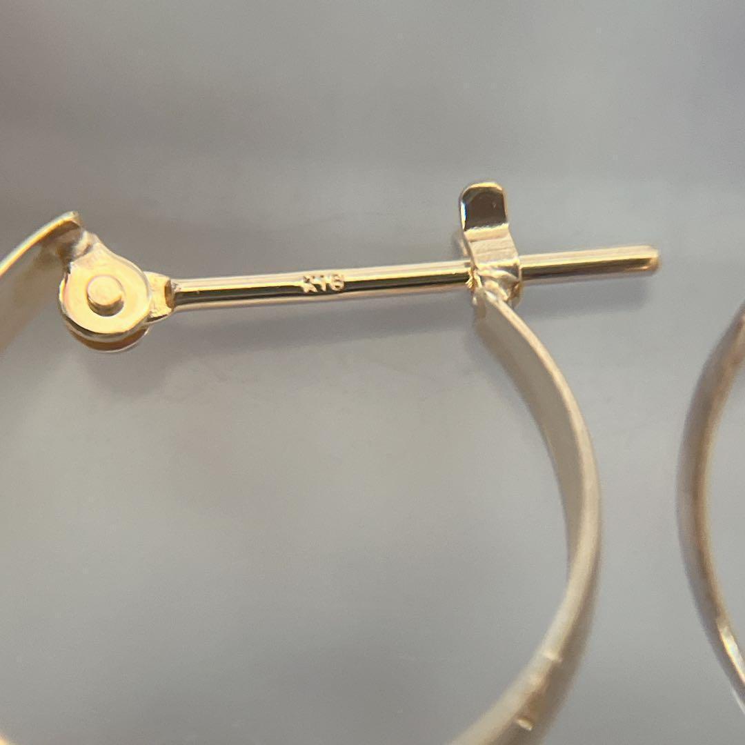 【34新品未使用】 月甲 K18YG ピアス フープピアス 刻印あり