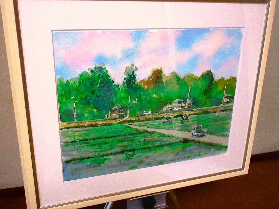田植の季節(水彩画 2022年作品)