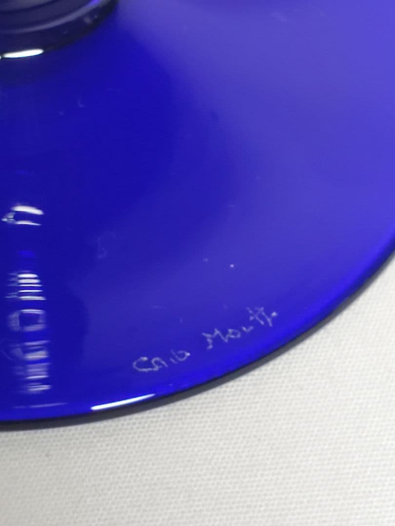 保管品　レトロ　carlo moretti　ブルーガラス　工芸品　高さ約25㎝