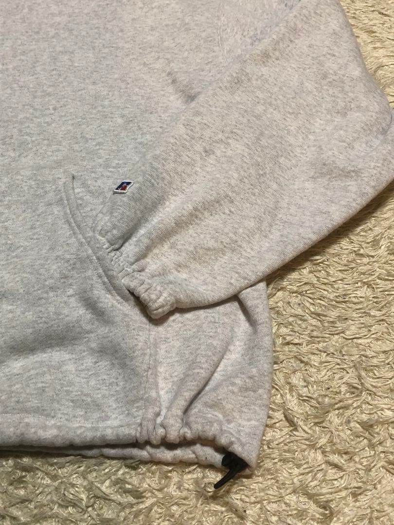 ラッセル　アスレチック　プロコットン　パーカー　ジップアップ　グレー　無地