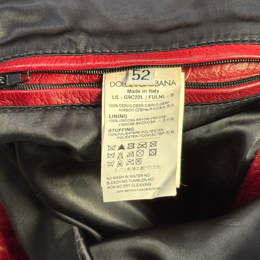 ドルチェ&ガッバーナ リアルレザー シングルライダース ジャケット