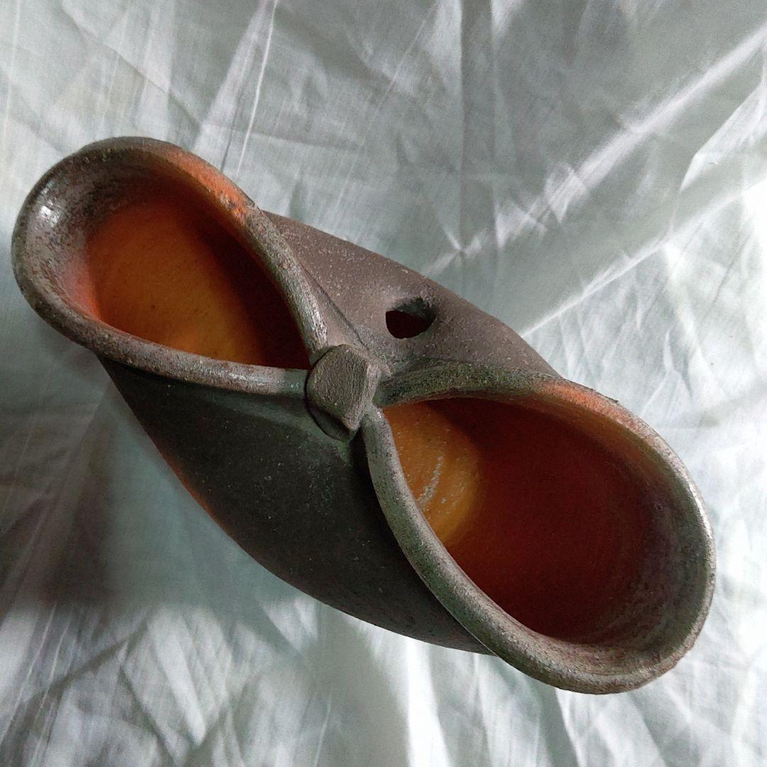 備前焼　はぜ壺型花器