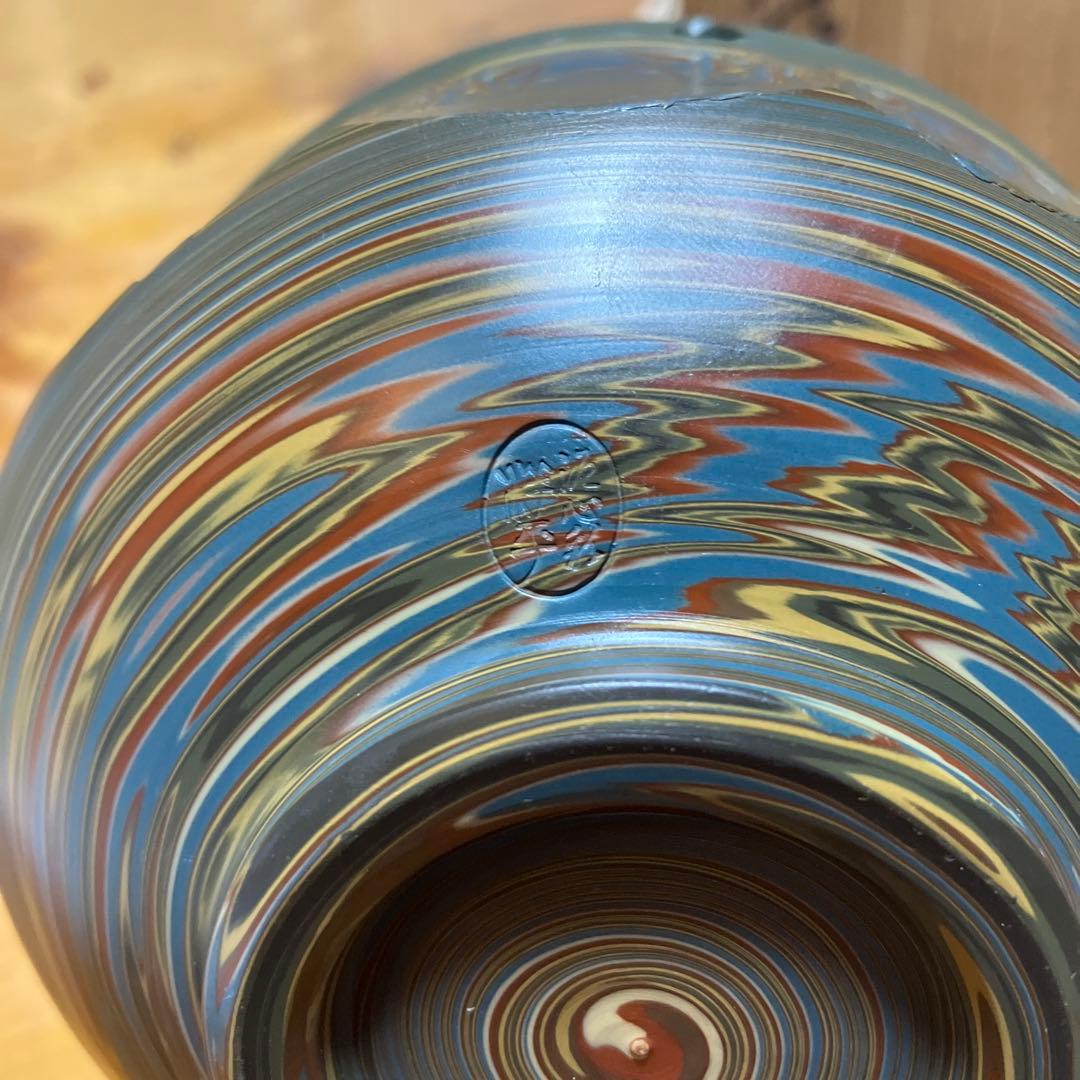 茶道具　茶碗　常滑焼　小西洋平作　 十二角そぎ切りの練り切り　木箱付