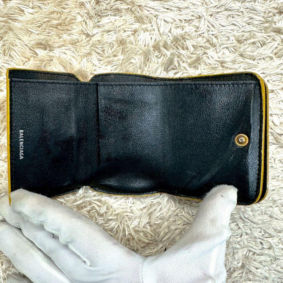 【美品】バレンシアガ 三つ折財布 ゴールド bb ユニセックス