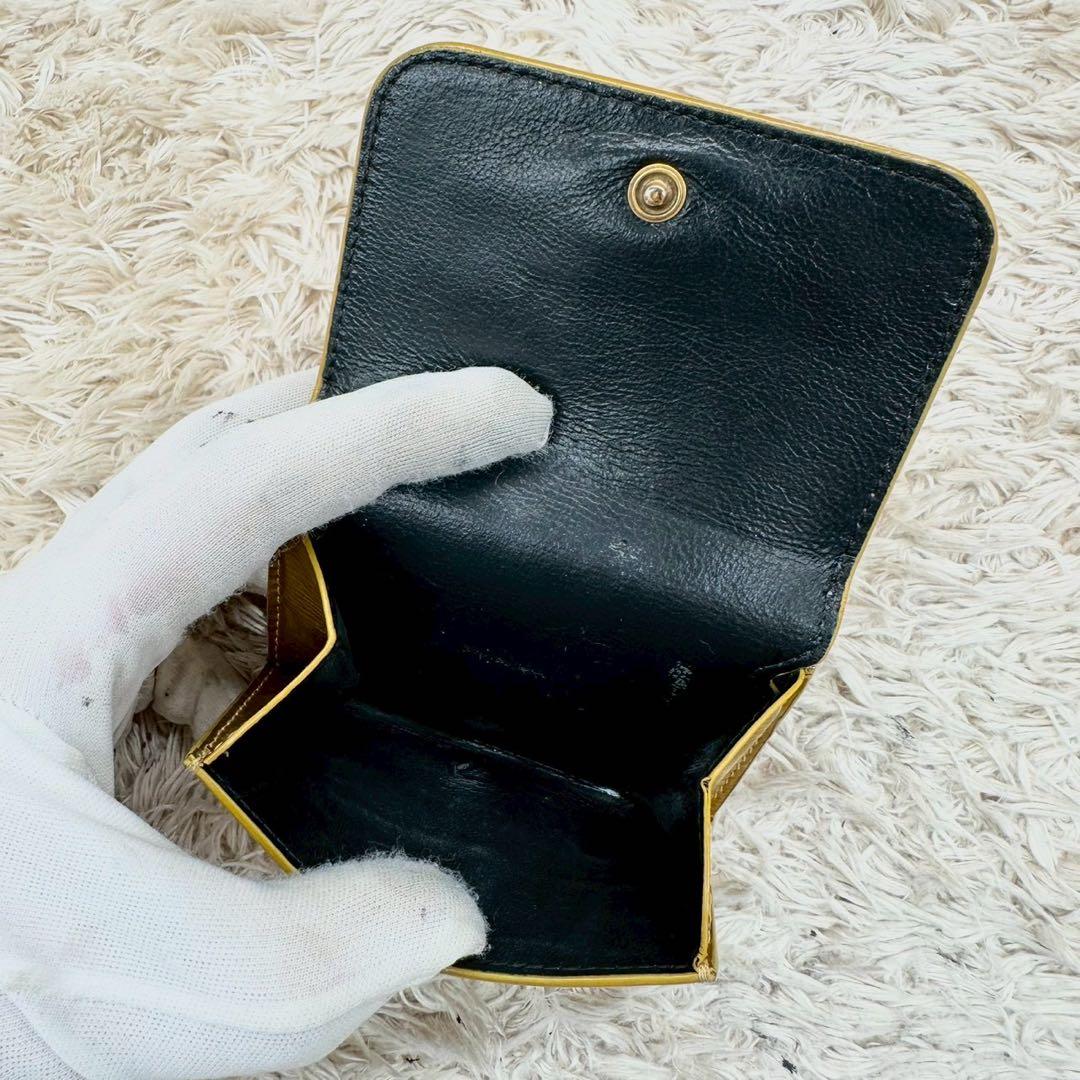 【美品】バレンシアガ 三つ折財布 ゴールド bb ユニセックス