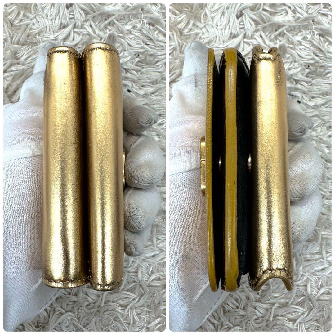 【美品】バレンシアガ 三つ折財布 ゴールド bb ユニセックス