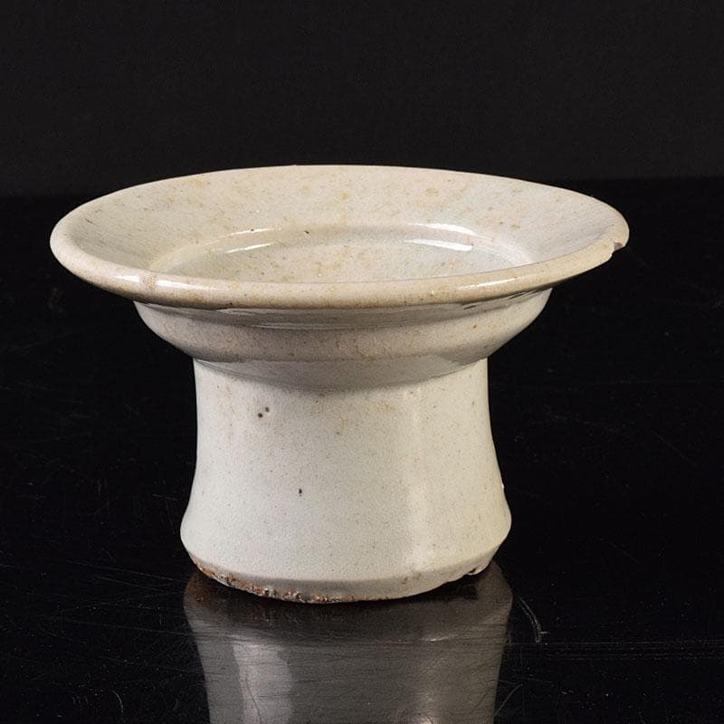 朝鮮美術　李朝　高麗白磁　盃台　杯台　V　R8012