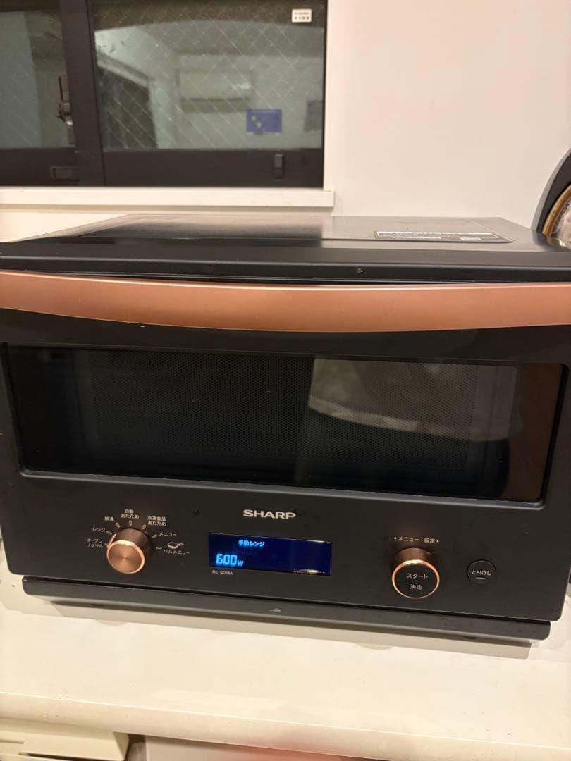 SHARP オーブンレンジ 600W 黒　ジャンク