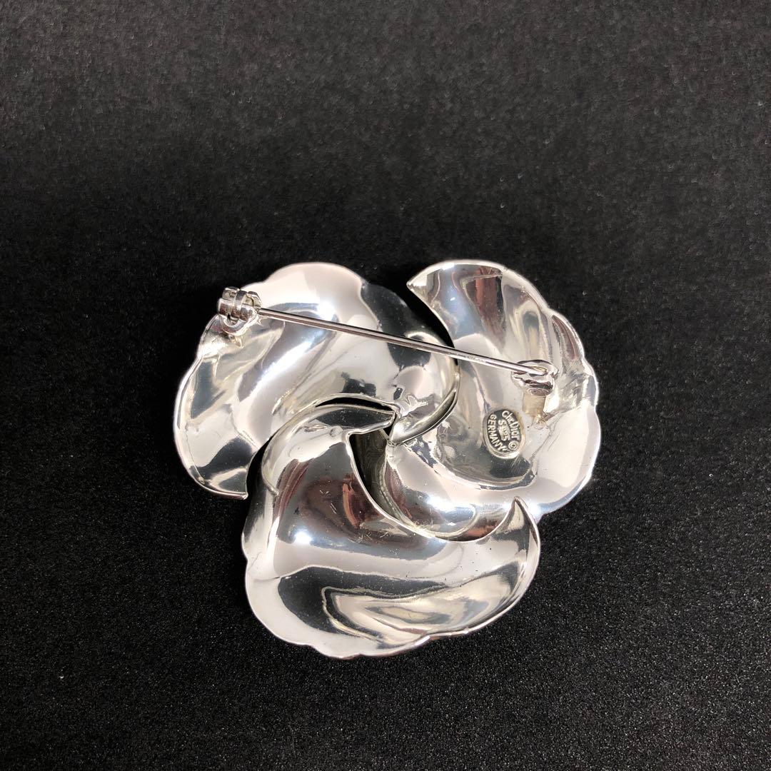 12446 クリスチャンディオール　ヴィンテージシルバー925ブローチ 約5cm