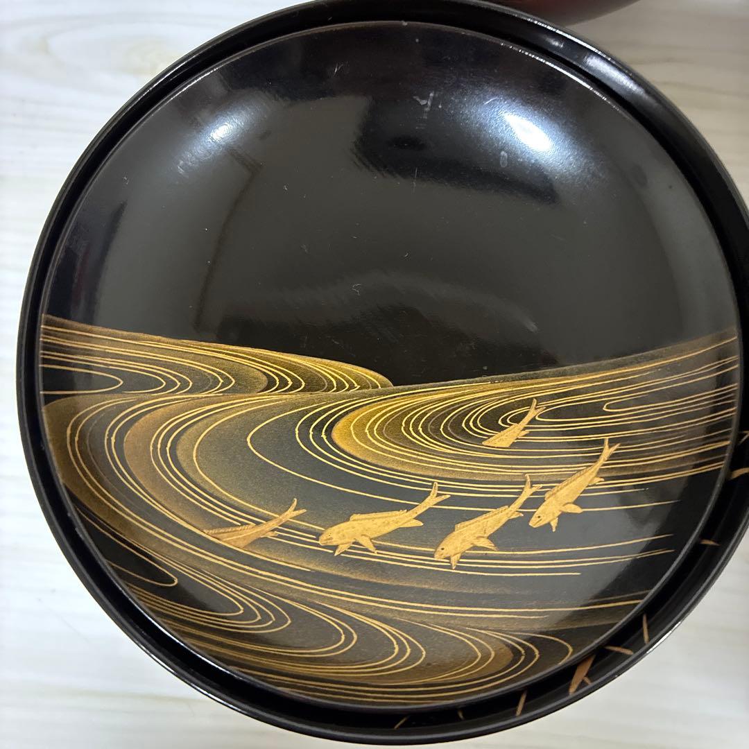 骨董　汁椀　木製漆器　蒔絵　アンティーク