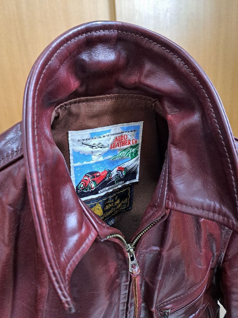 エアロレザーハーフベルトsize３４ホースハイドコードバングッドコンディション