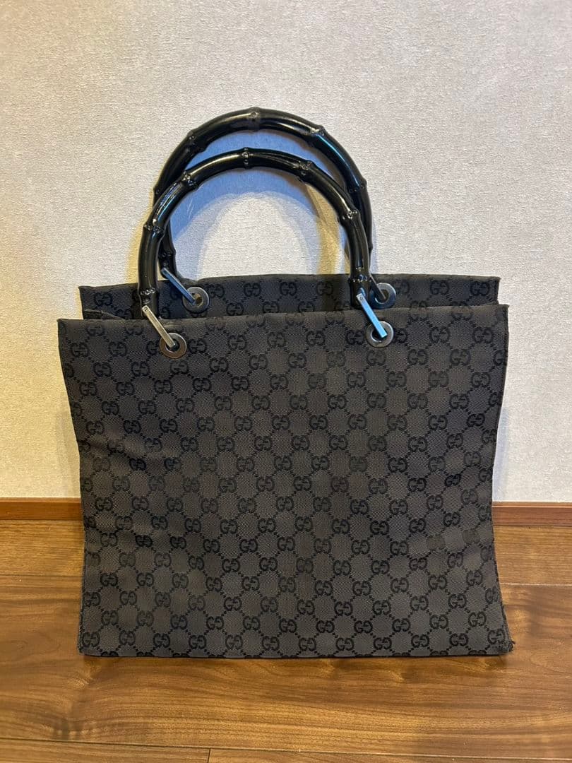GUCCI バンブーハンドル ハンドバッグ ブラック