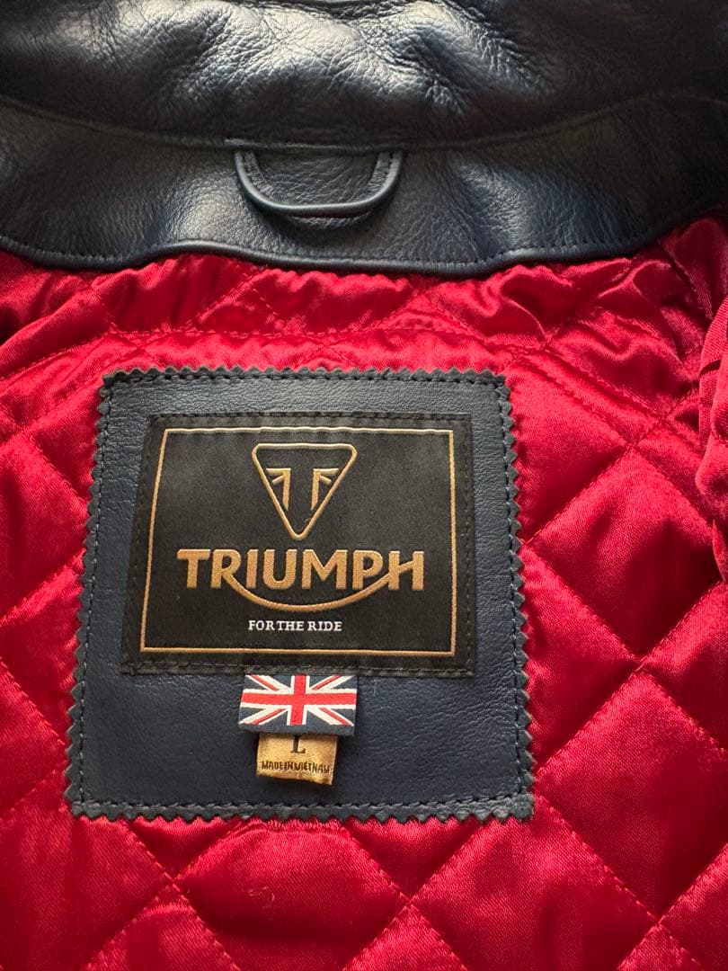 トライアンフ　レザージャケット キルティングデザイン