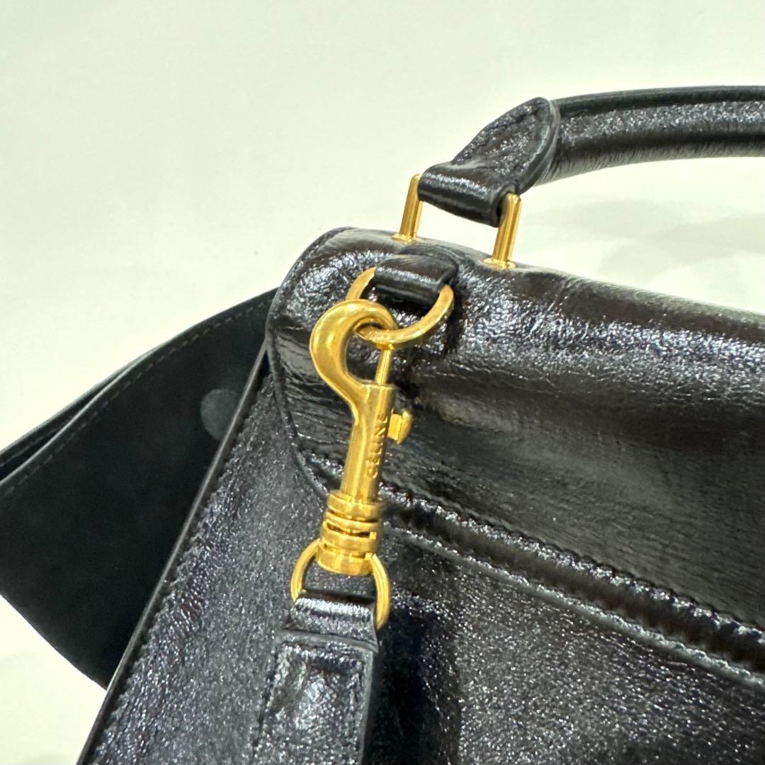 【限定特価】ショルダーバッグセリーヌ 2WAYハンドバッグトラペーズ　ブラック