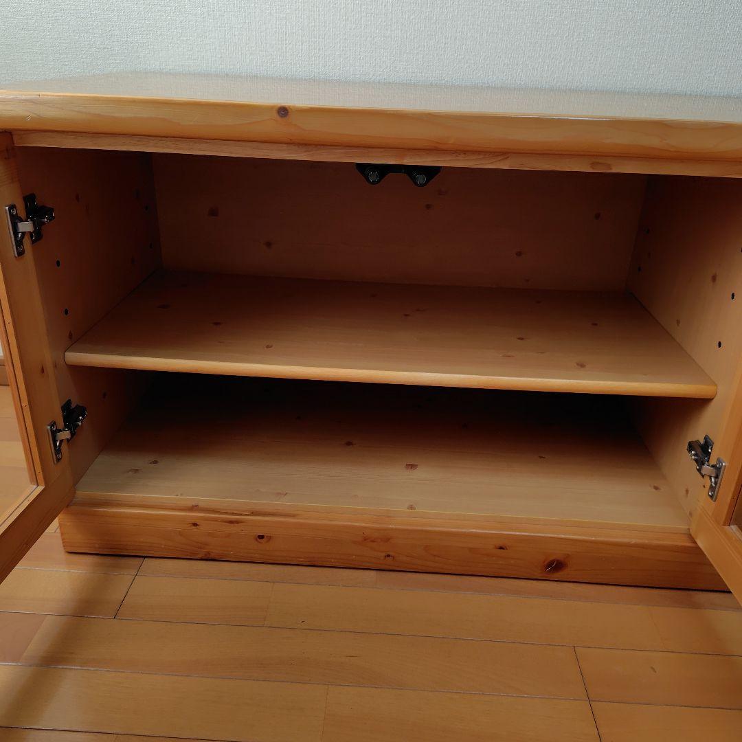 木製テレビ台 ガラス扉付き