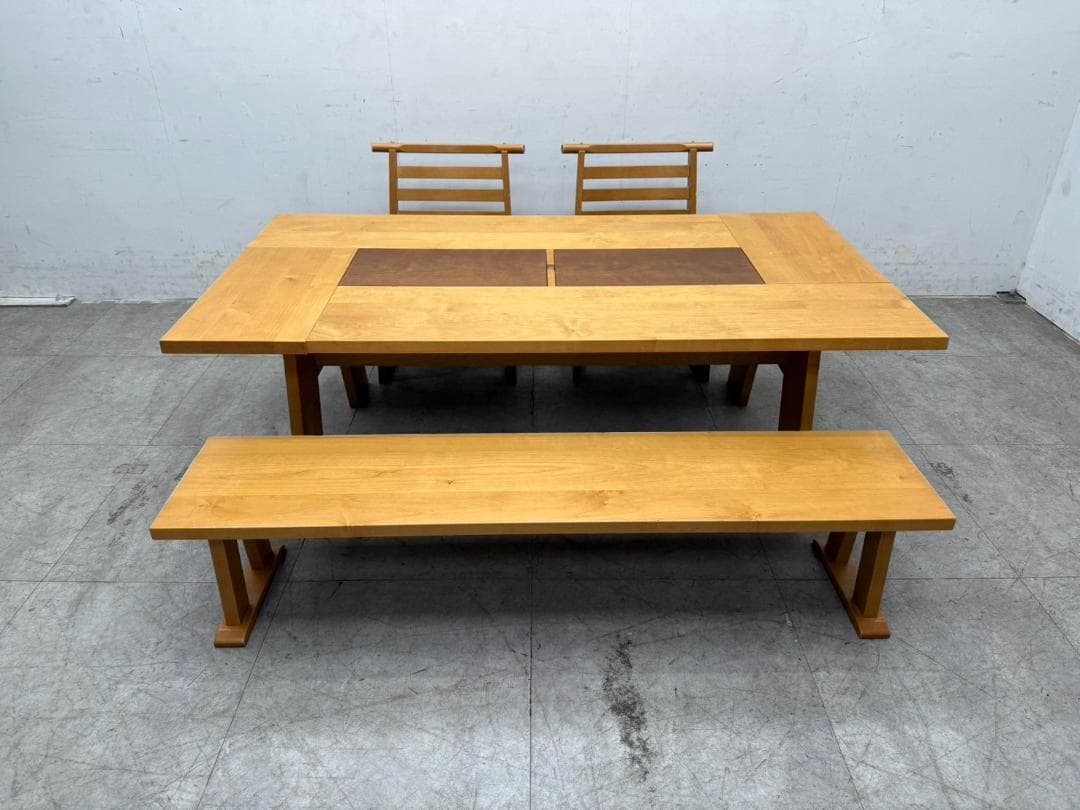 T6805☆静岡家具製作所☆四季☆65万☆低座ベンチダイニング4点セット