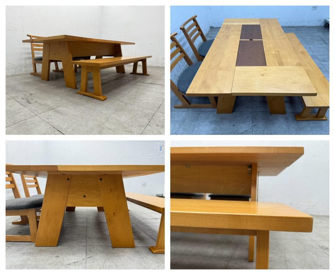 T6805☆静岡家具製作所☆四季☆65万☆低座ベンチダイニング4点セット