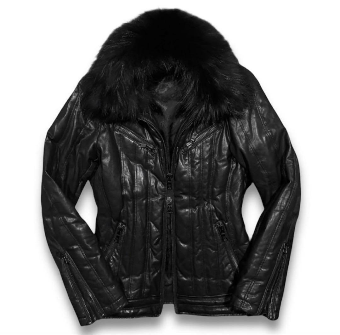 FUGA lamb leather fur jacket 平成 V系 y2k