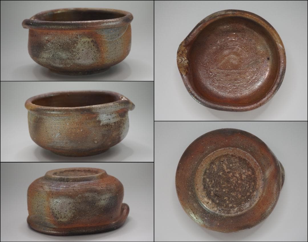 備前焼 名工 安東利喜作 煎茶器セット 茶器揃い 共箱/宝瓶