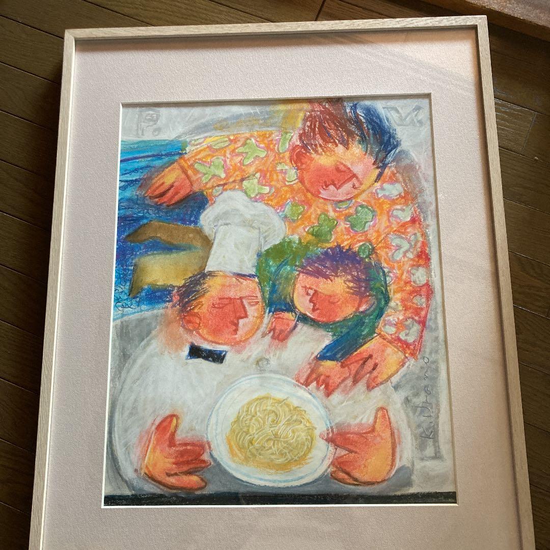 ニューヨーク在住作家。世界で一枚の絵。特注品。とても暖かみのある絵です