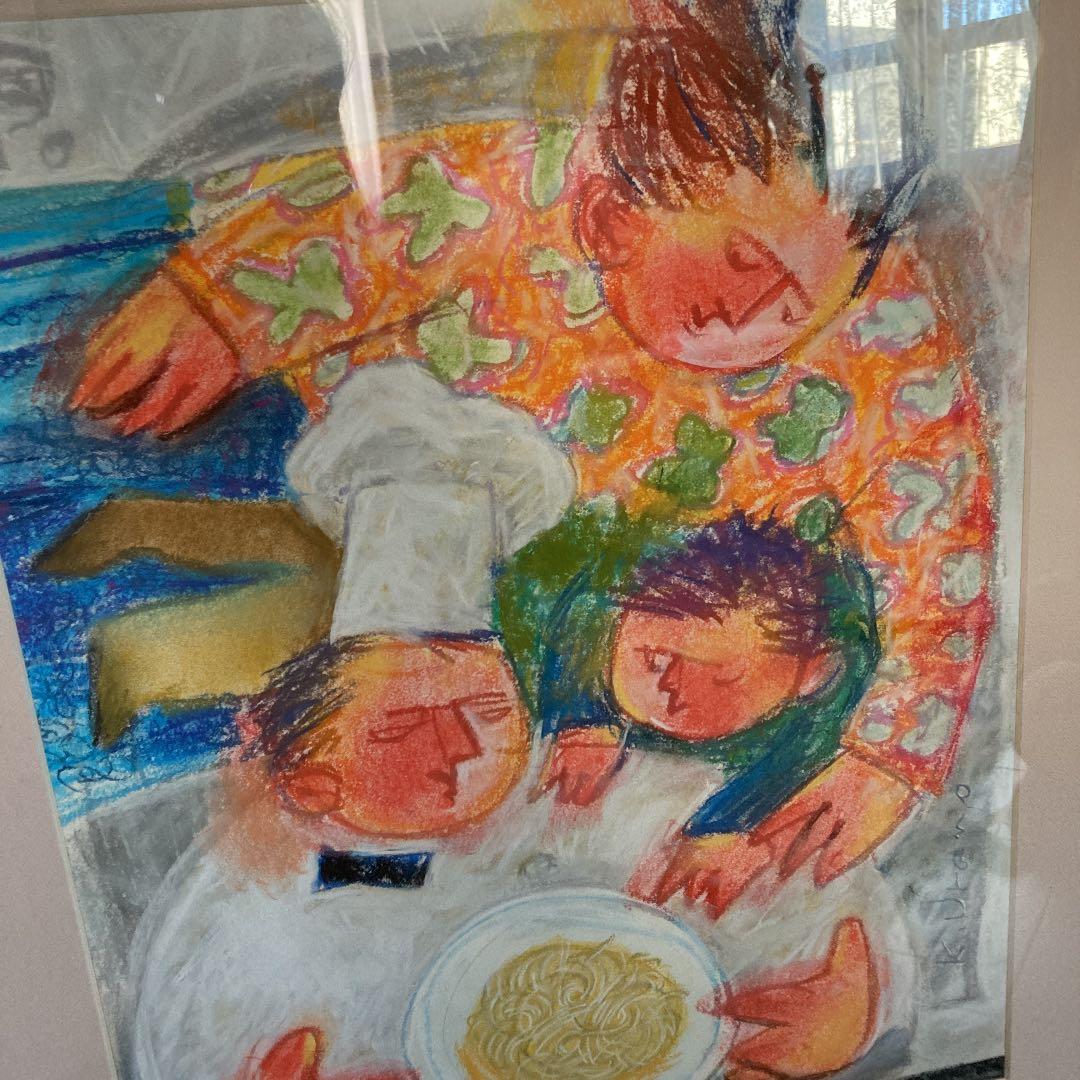 ニューヨーク在住作家。世界で一枚の絵。特注品。とても暖かみのある絵です