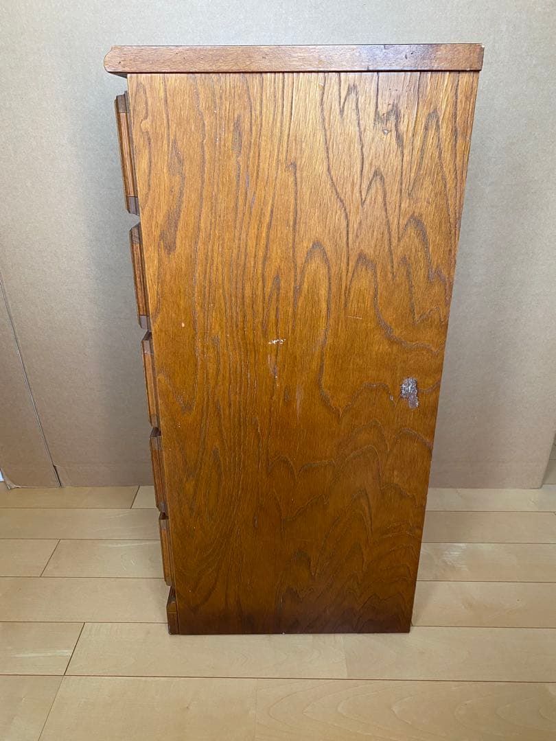 木製チェスト 5段 引き出し付き