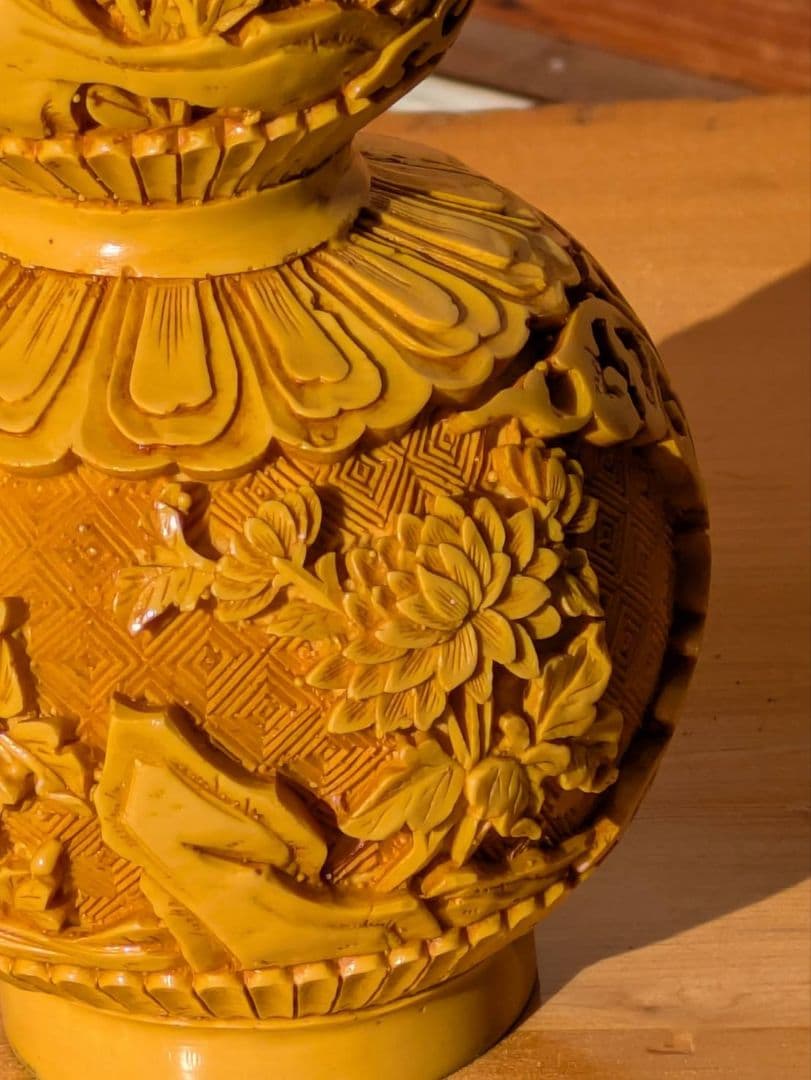 中国 伝統工芸品　一輪挿し？ひょうたん型装飾品　長期保存品