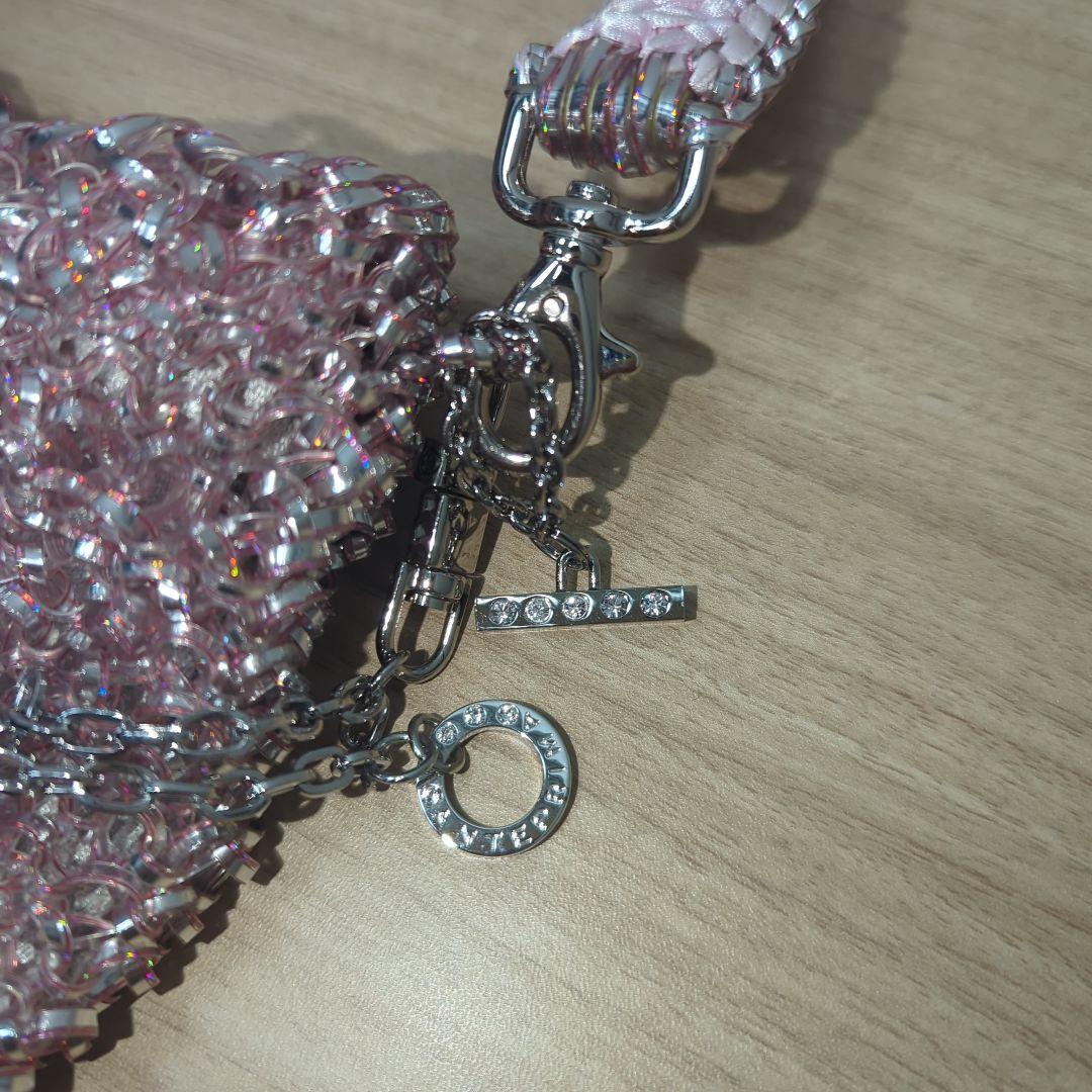 アンテプリマ　ワンショルダー　ワイヤーバッグ　ピンク　チャーム付き　2WAY