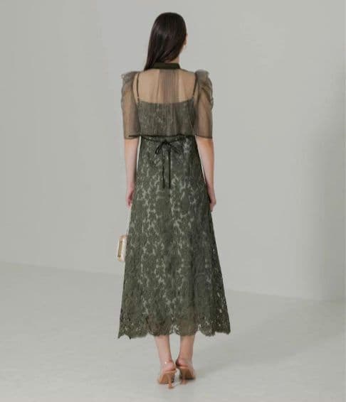 【LEJA】フロントオープンボレロ　キャミワンピセットアップドレス 2点セット