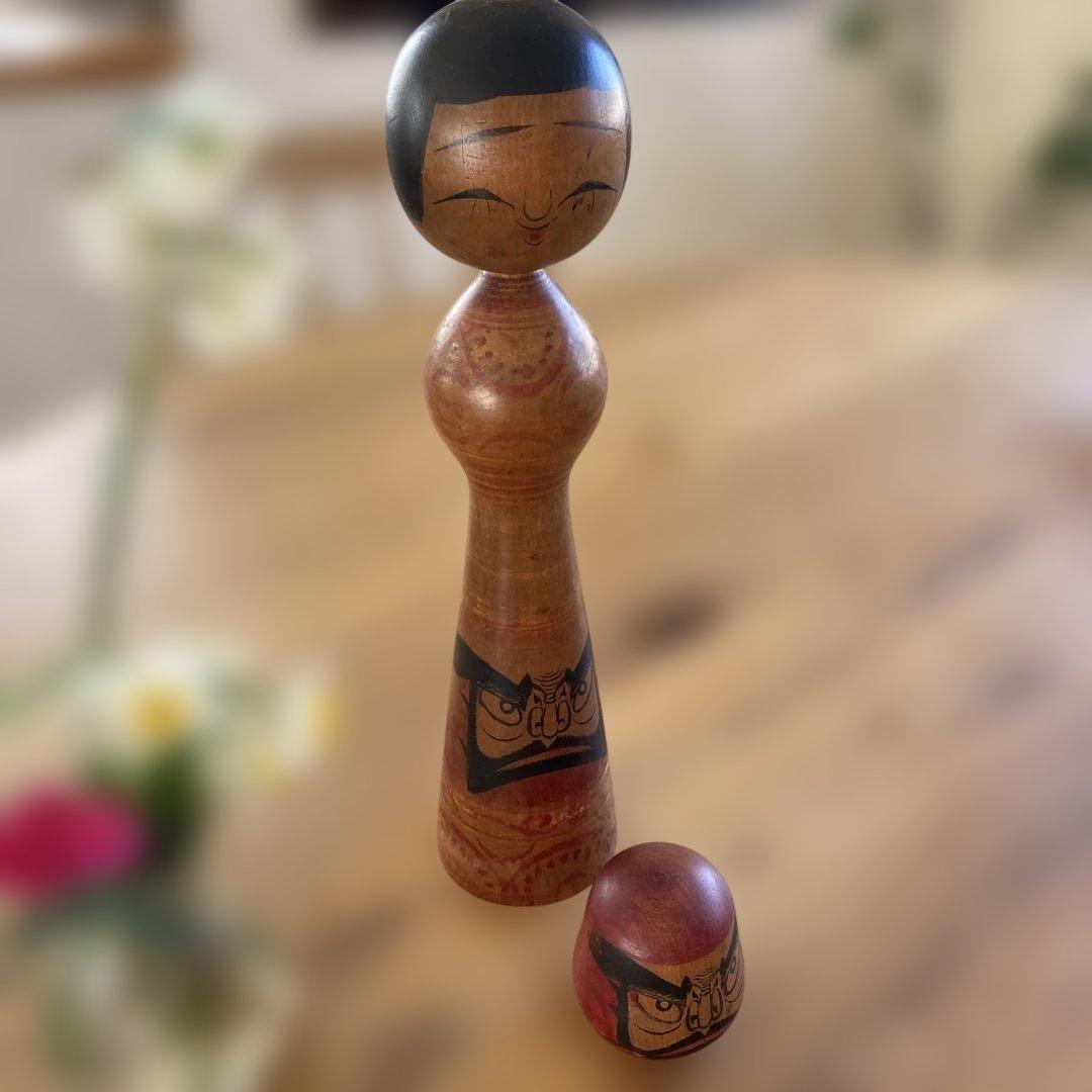 こけし 2点セット 笑顔のデザイン