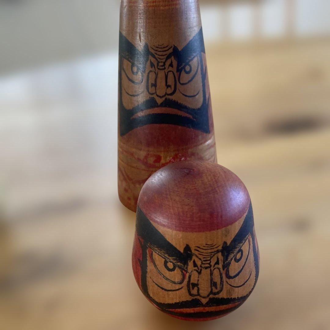 こけし 2点セット 笑顔のデザイン