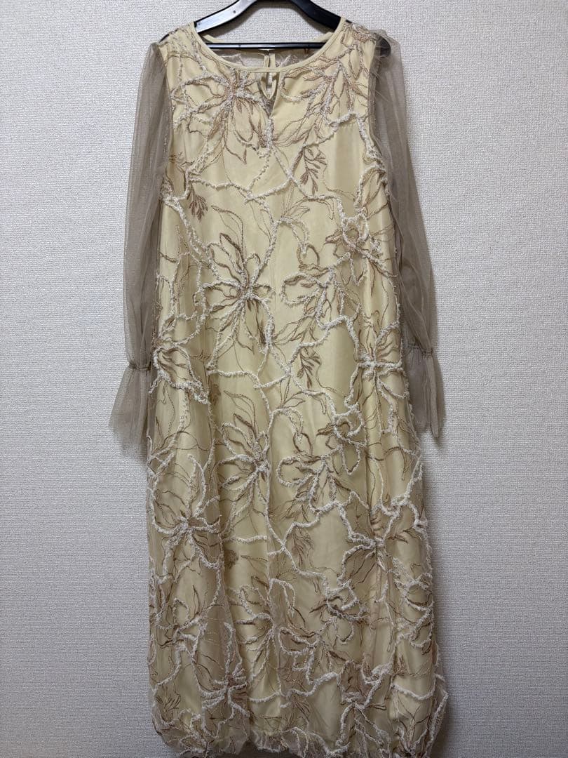 新品　今季　M リルアーPlume broderie balloon dress