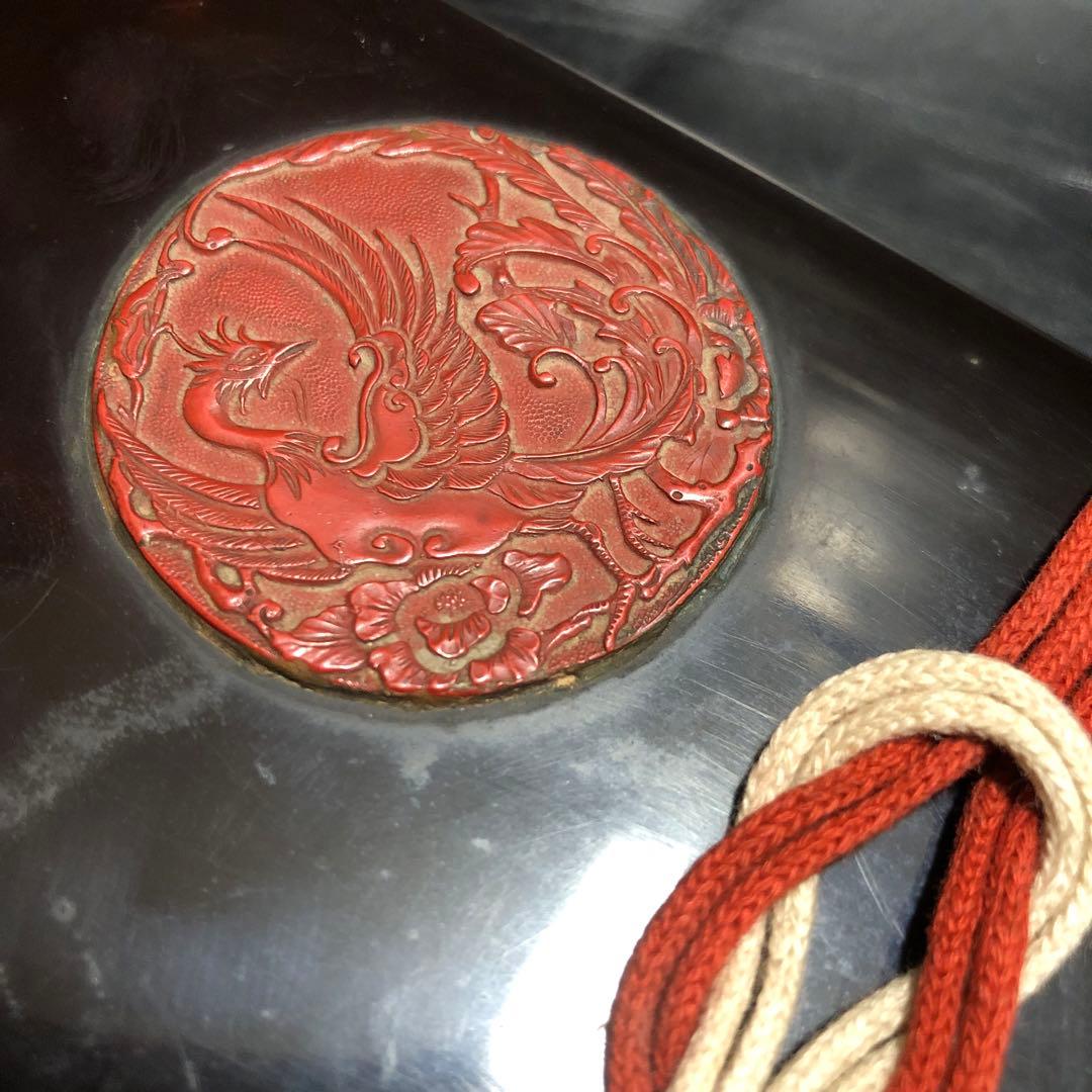 古美術◆蔵から漆塗りのカッコイイ鳳凰があしらわれた箱、入れ物、筆入れが出て来た。