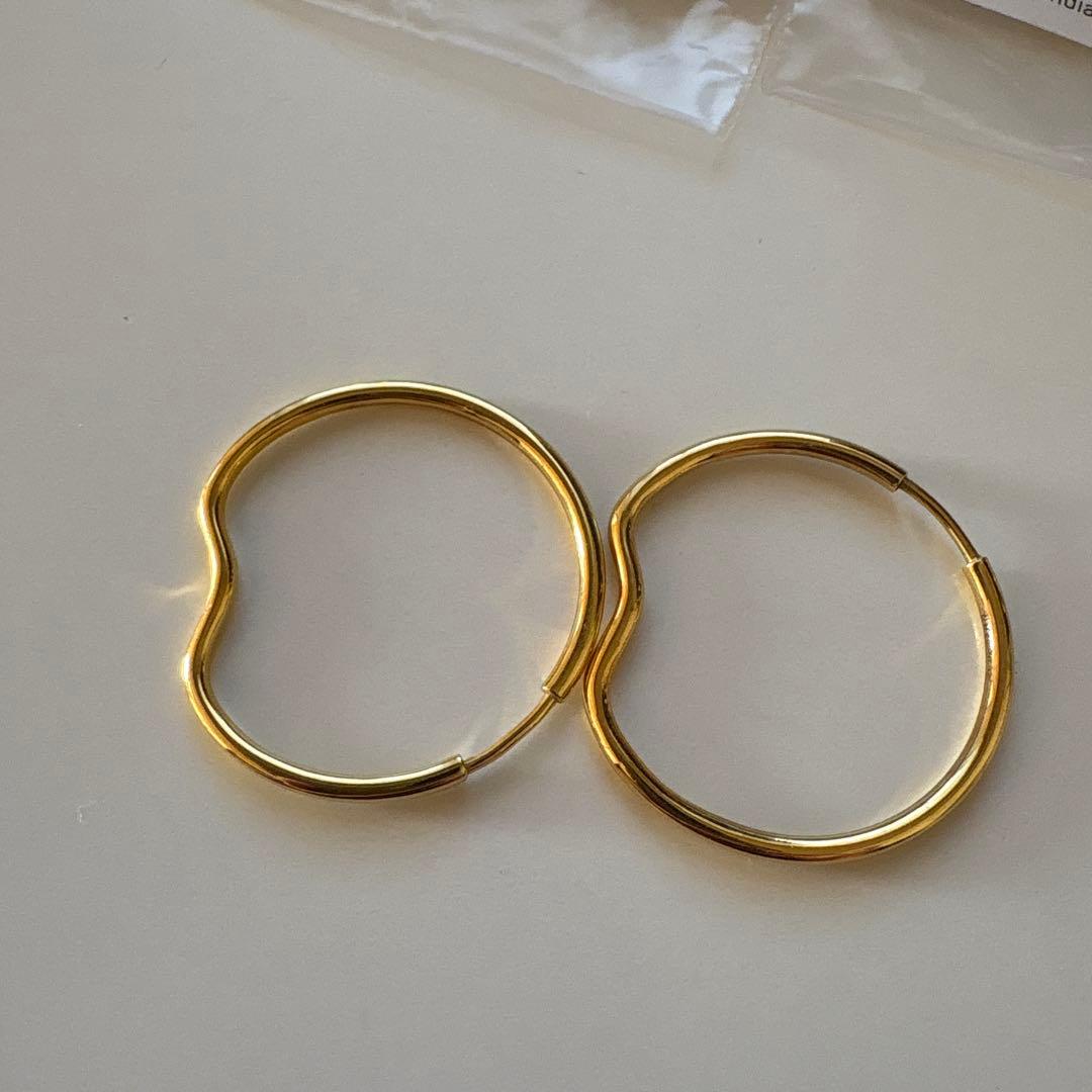 【美品】MARIA BLACK  25 HOOP GOLD