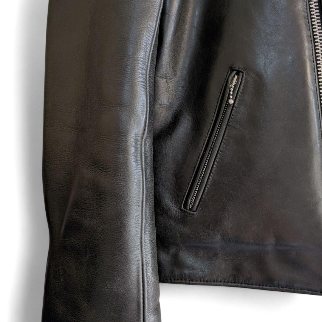 バークボックス 裏キルティング レザー ライダースジャケット 38 ブラック